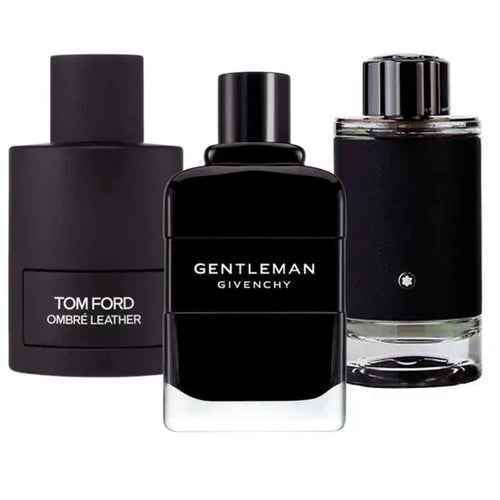 Combo de 3 perfumes Tom Ford Ombre Leather,  Givenchy Gentleman, Montblanc Explorer 100ml